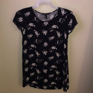 Navy and white floral dress